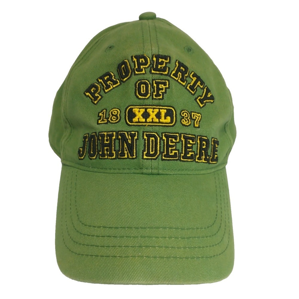 John Deere Green Property Of XXL Embroidered Snapback Baseball Cap Hat Mens OSFM
